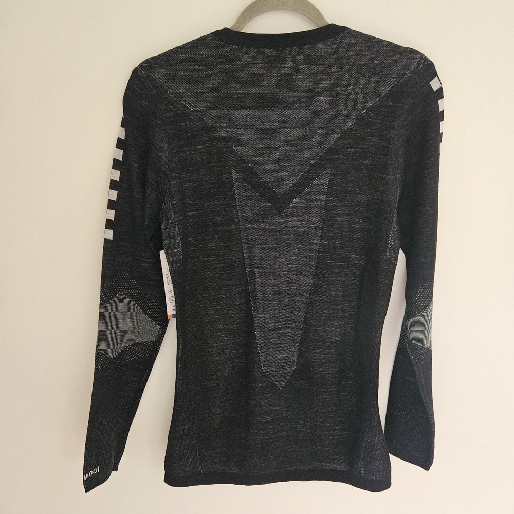 New! Vans x Smartwool Base Layer Shirt Men S Black Grey Long Sleeve Wool Blend - Picture 2 of 10